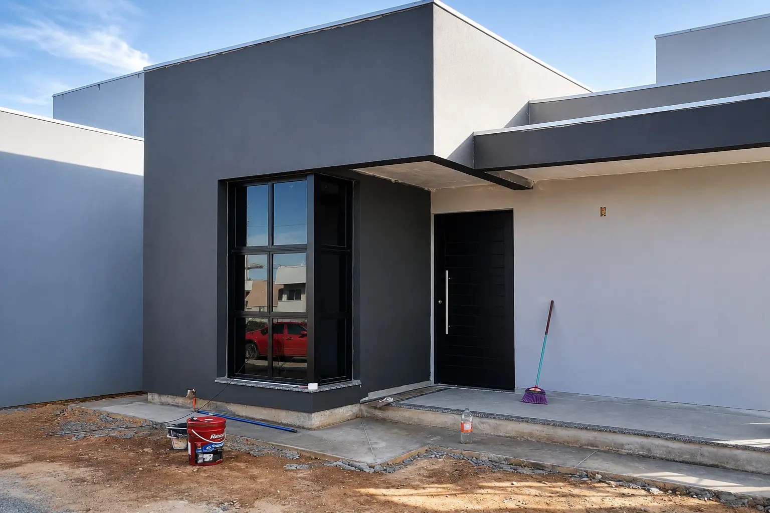 Fachada residencial em alumínio e vidro